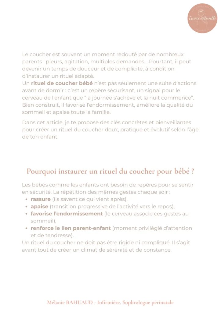 Créer un rituel de coucher 2