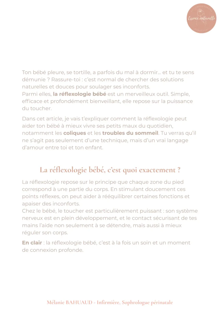 Les bienfaits de la reflexologie bébé 2