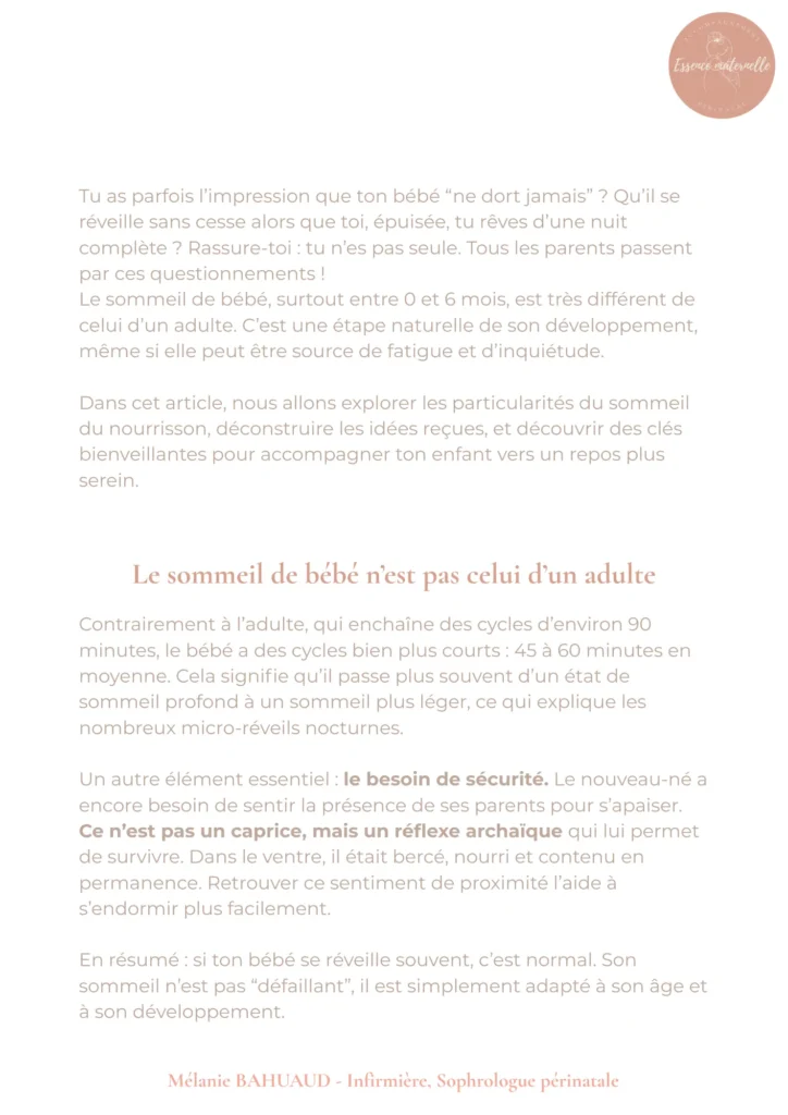 Pourquoi le sommail de bébé est différent du notre 2