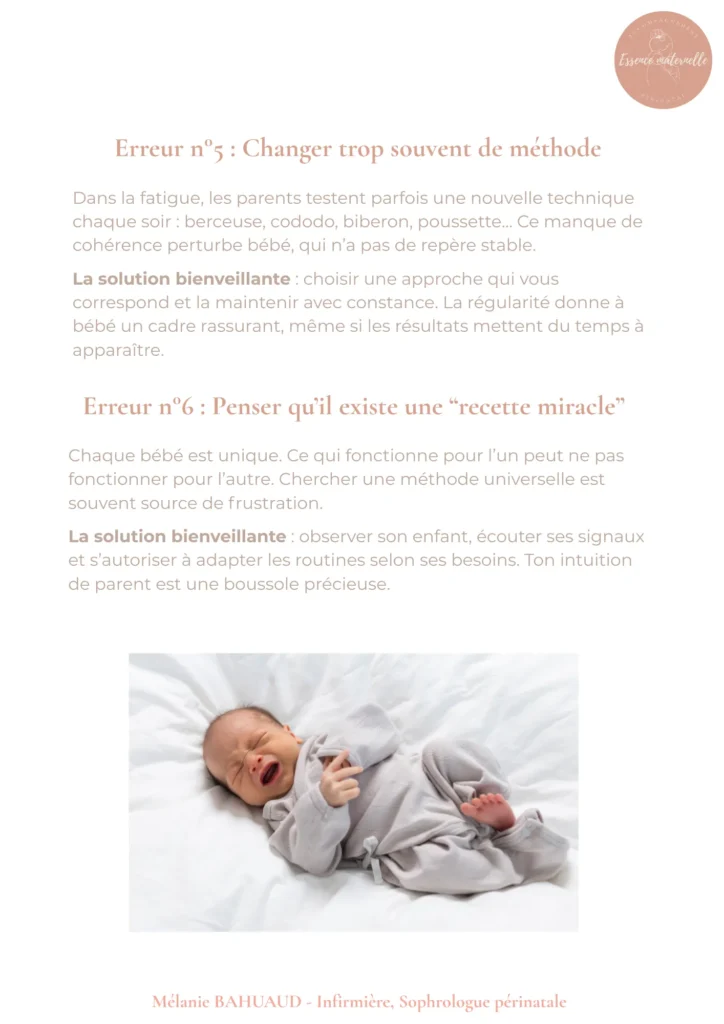 erreurs fréquentes qui perturbent le sommeil de bébé 5